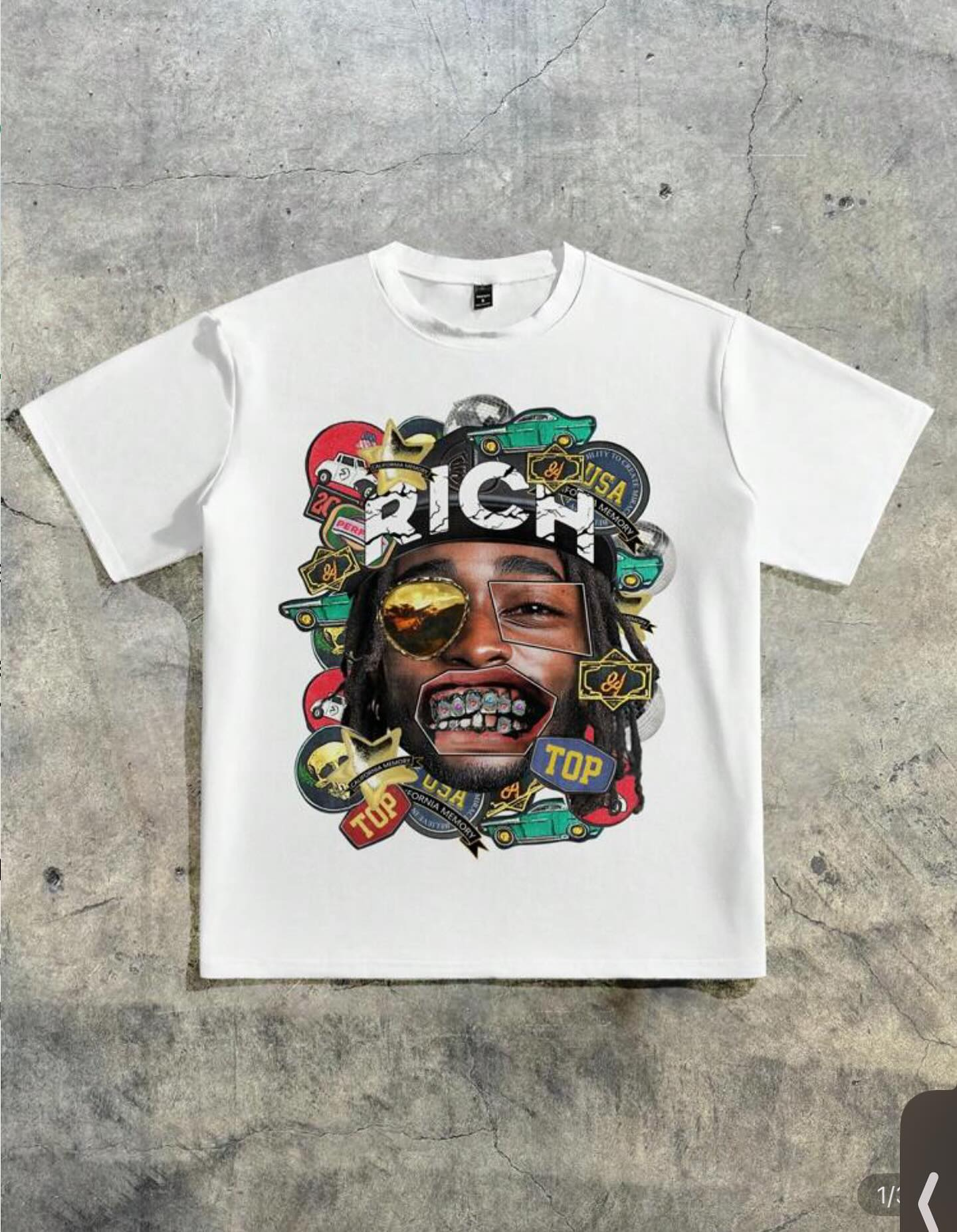 Y2k Graphic "Rich Life" Personalize Printed Tshirt Casual Crewneck